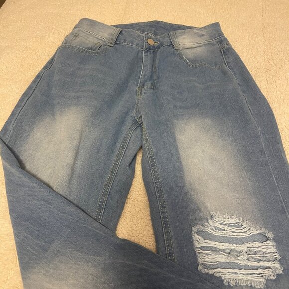 Distressed Blue Wide-Leg Denim Jeans‎ Medium Size - Picture 3 of 14